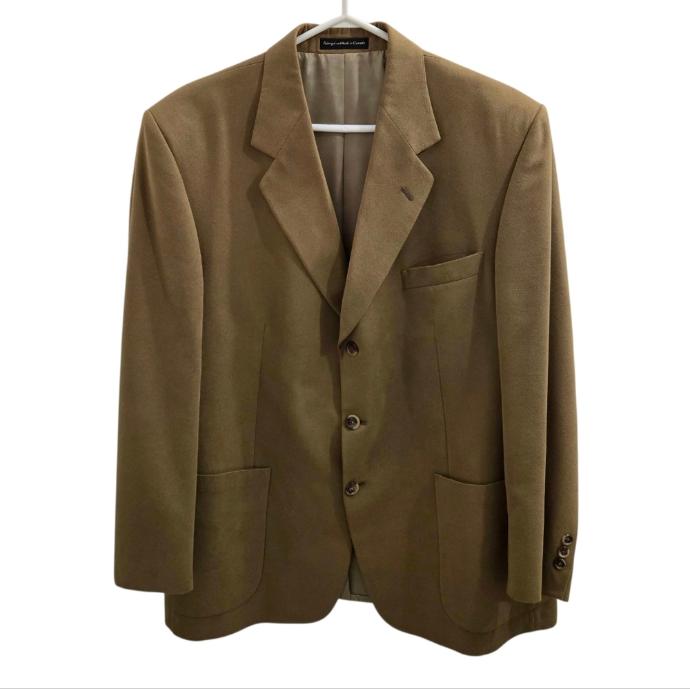 Moores Olive Faux-Suede Blazer Jacket Made In Canada Size 44